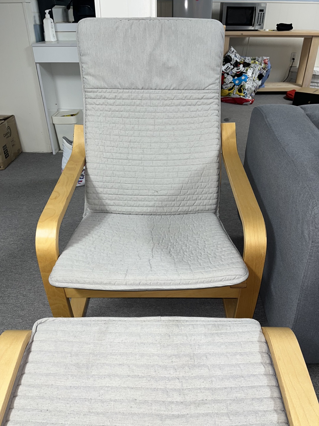 IKEA Poang armchair with footstool thumbnail