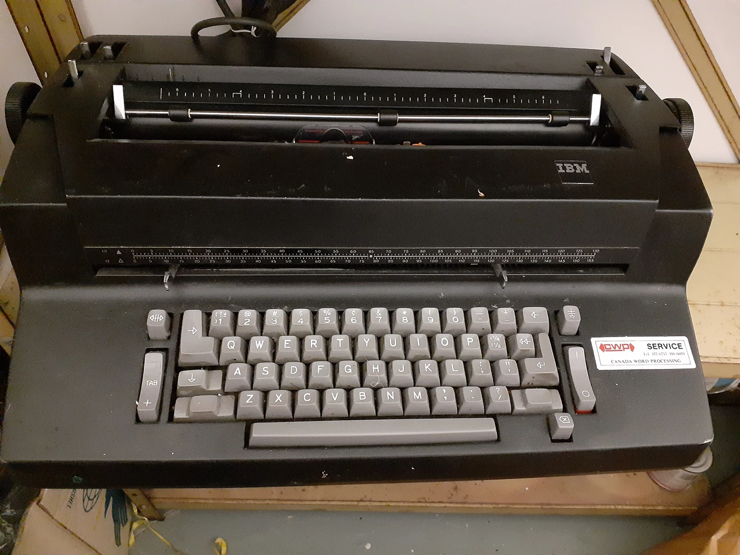 vintage IBM electric typewriter with font ball