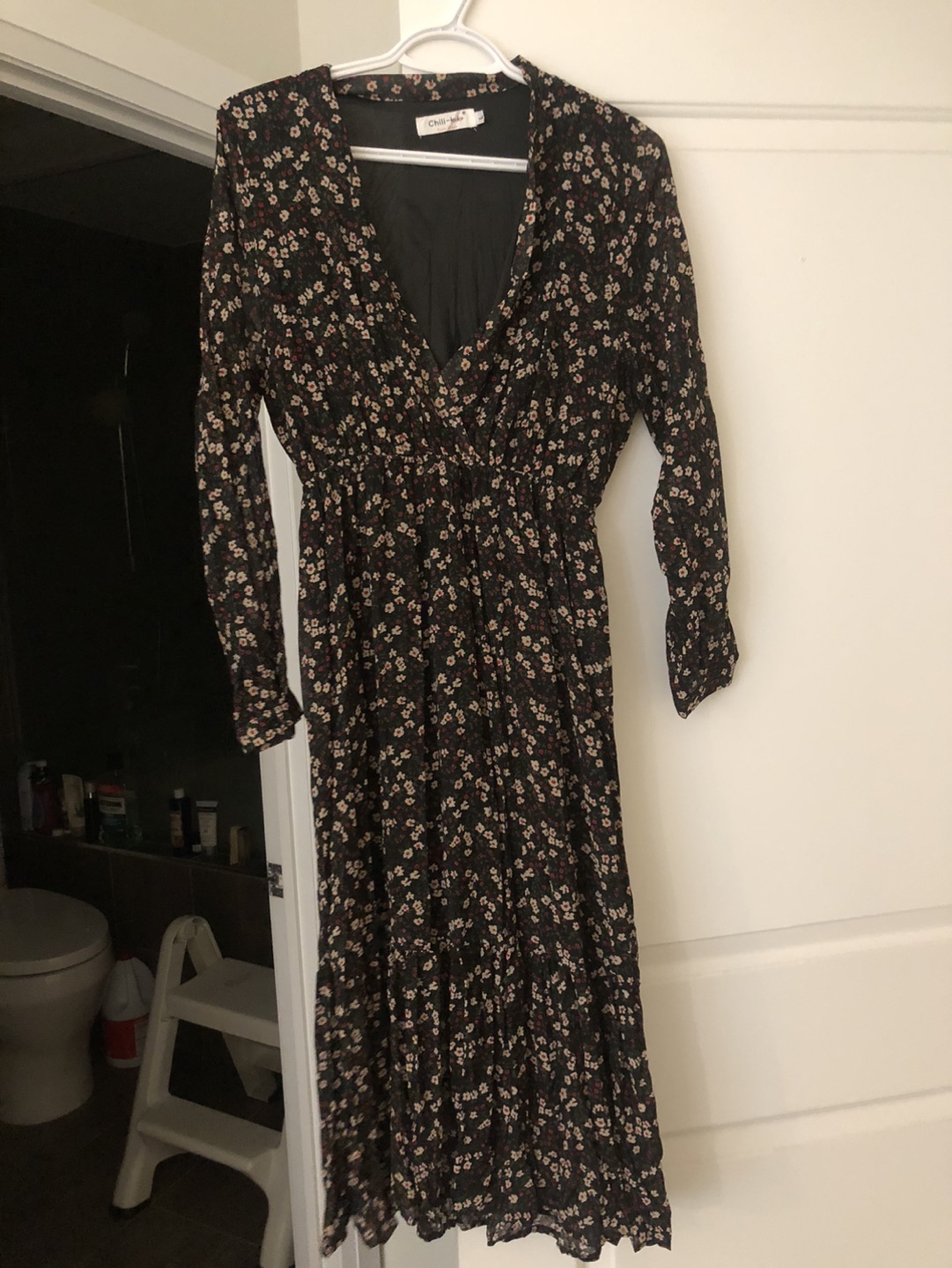 Black midi summer dress