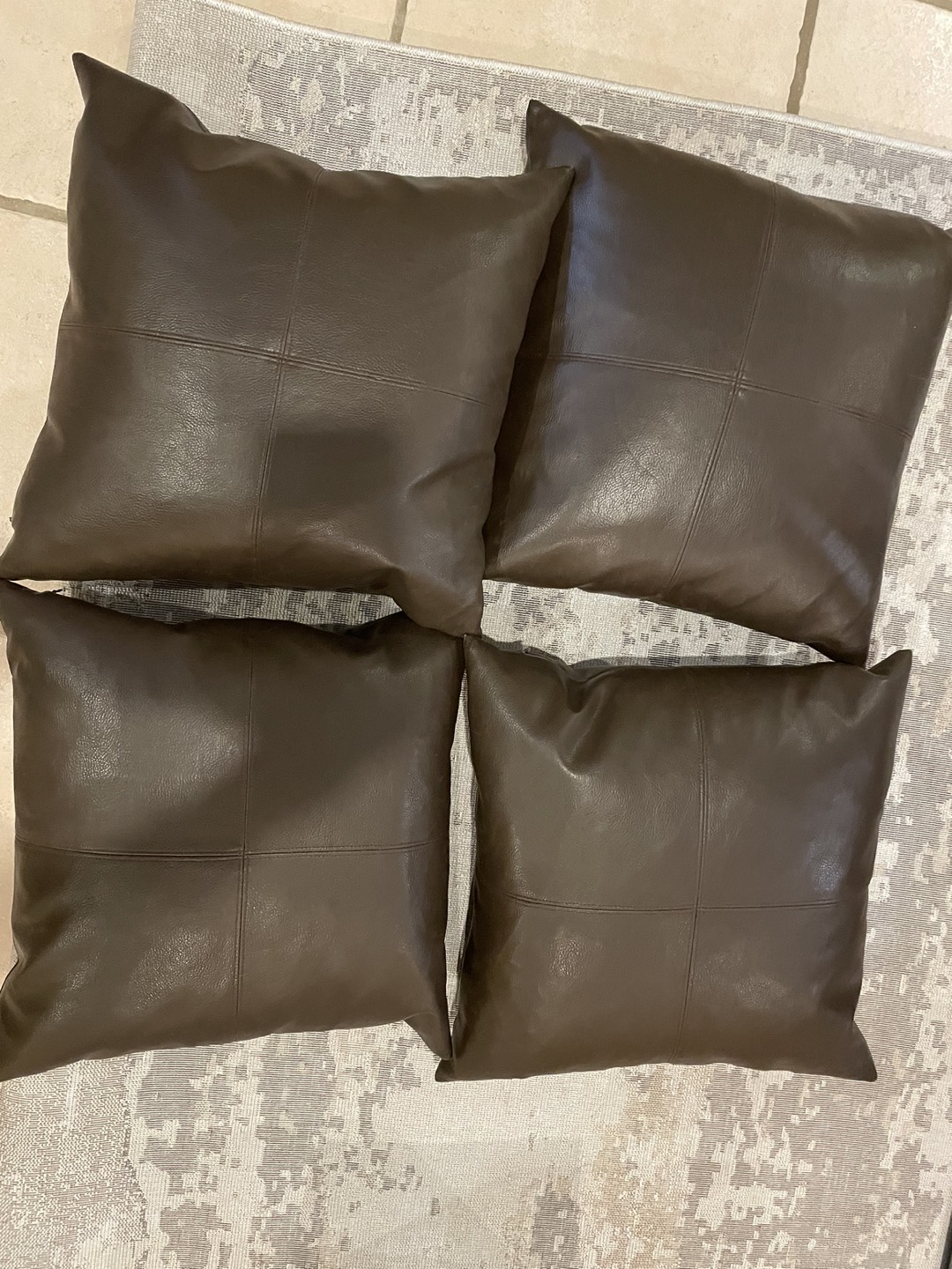 Cushions leather like