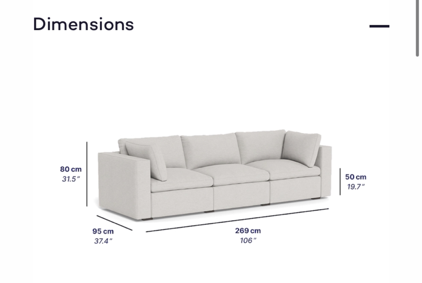 Cozey Modular Couch (3-seater) - The Ciello in Storm Grey - photo 5