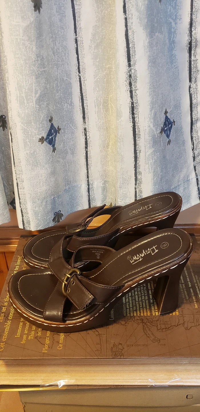 Brown High Heel Sandals Size 9 image indicator(2)