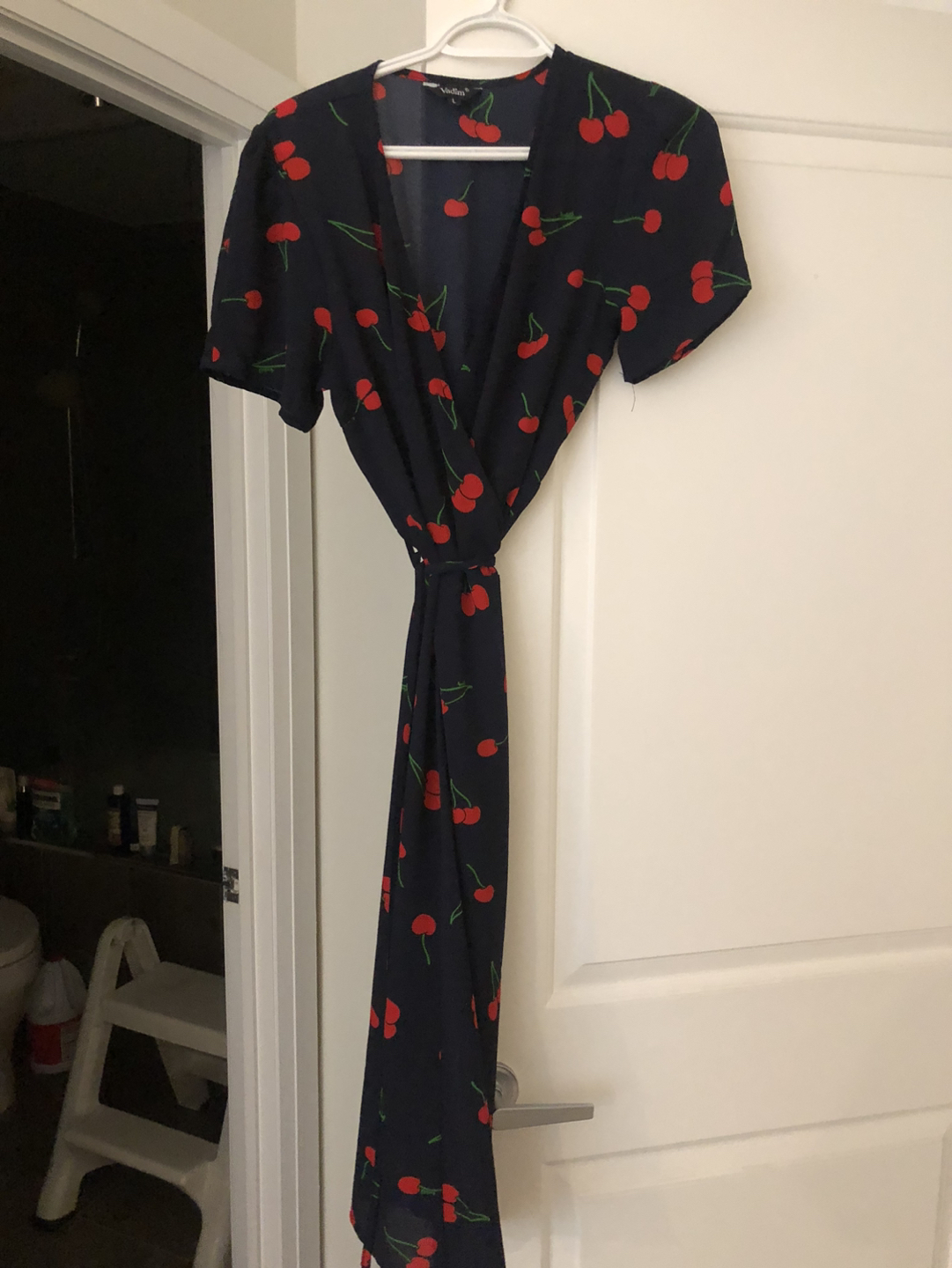 Navy cherry summer dress