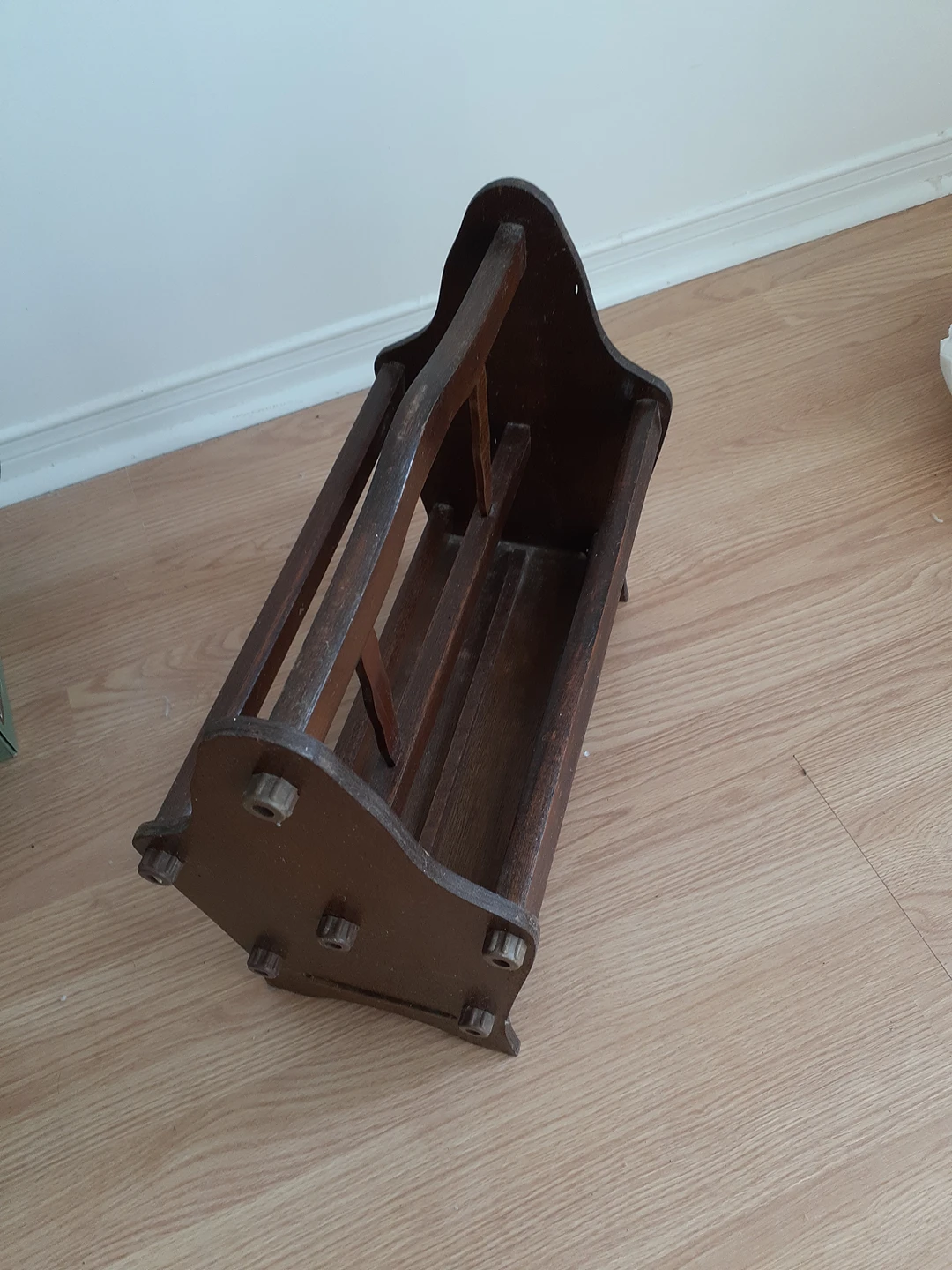 #Freecycle vintage wood magazine rack