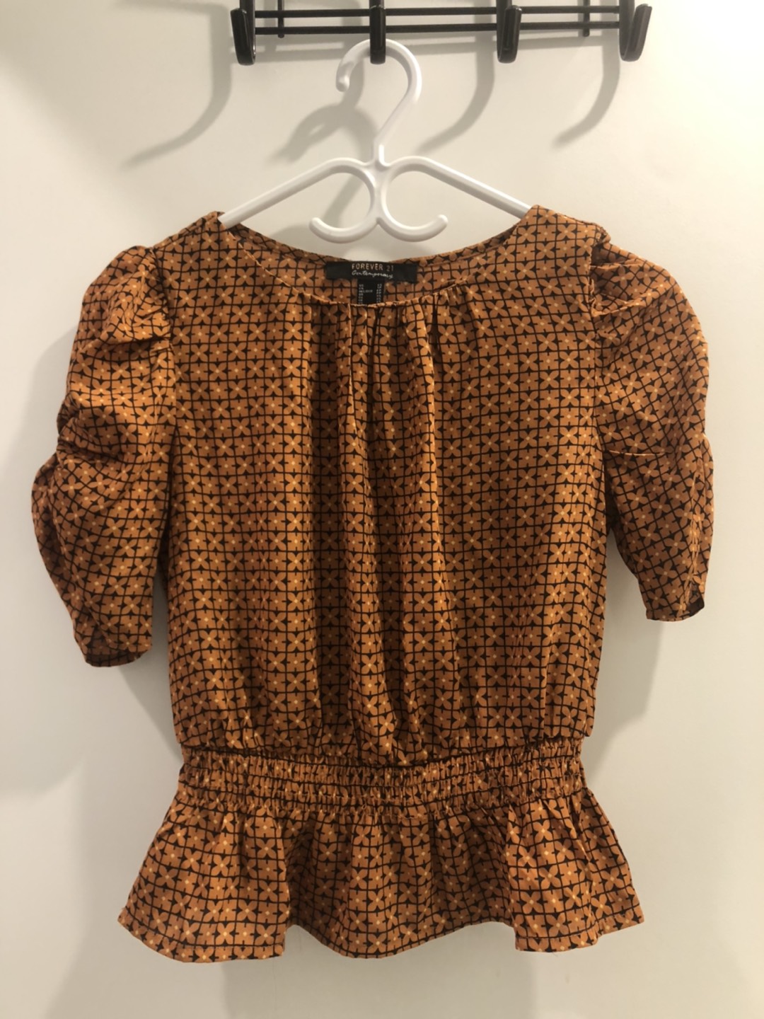 Forever21 Yellow Peplum Top thumbnail
