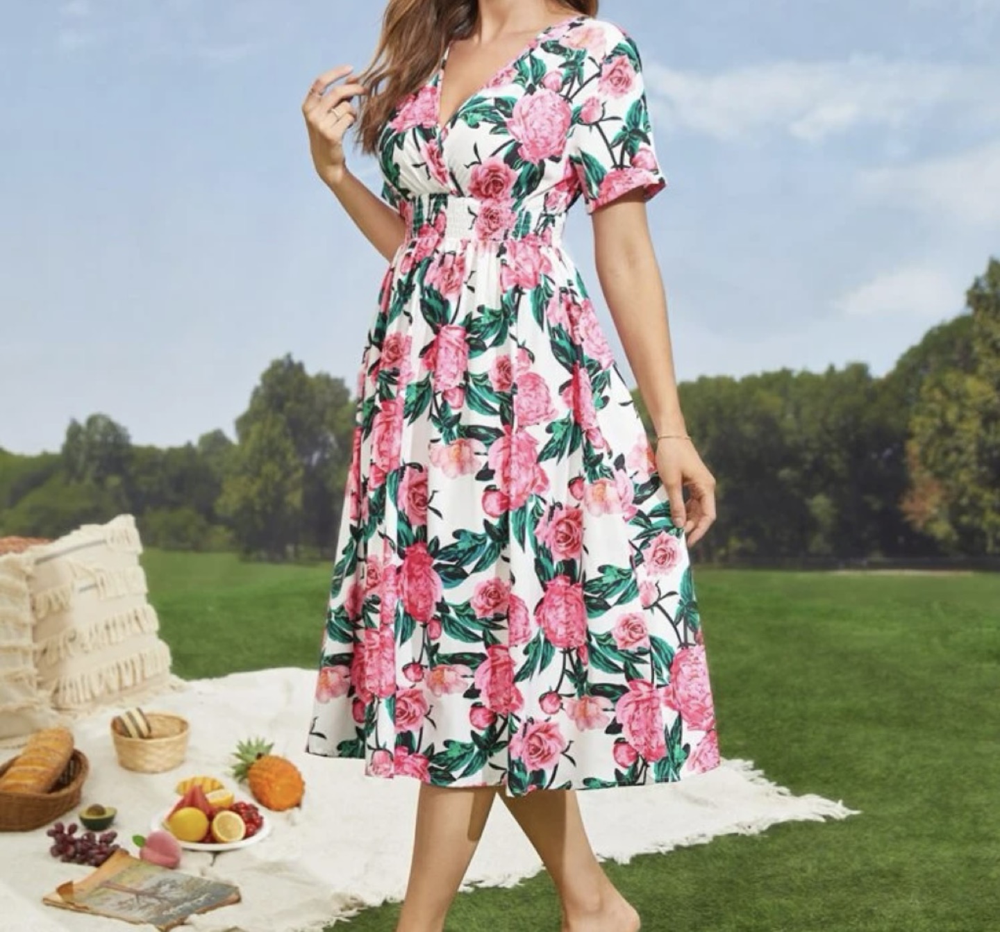 Floral print A line dress thumbnail