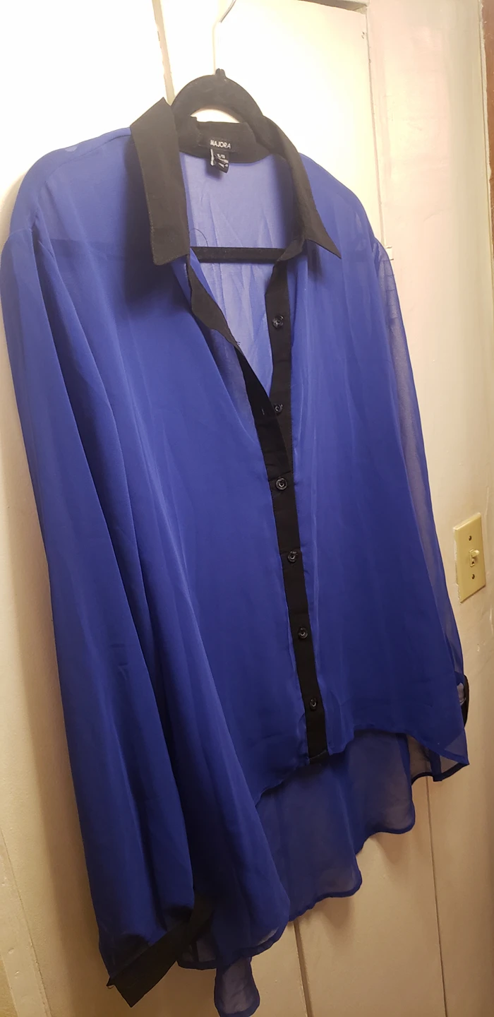 Majora Size XL Sheer Blue Long Sleeve thumbnail