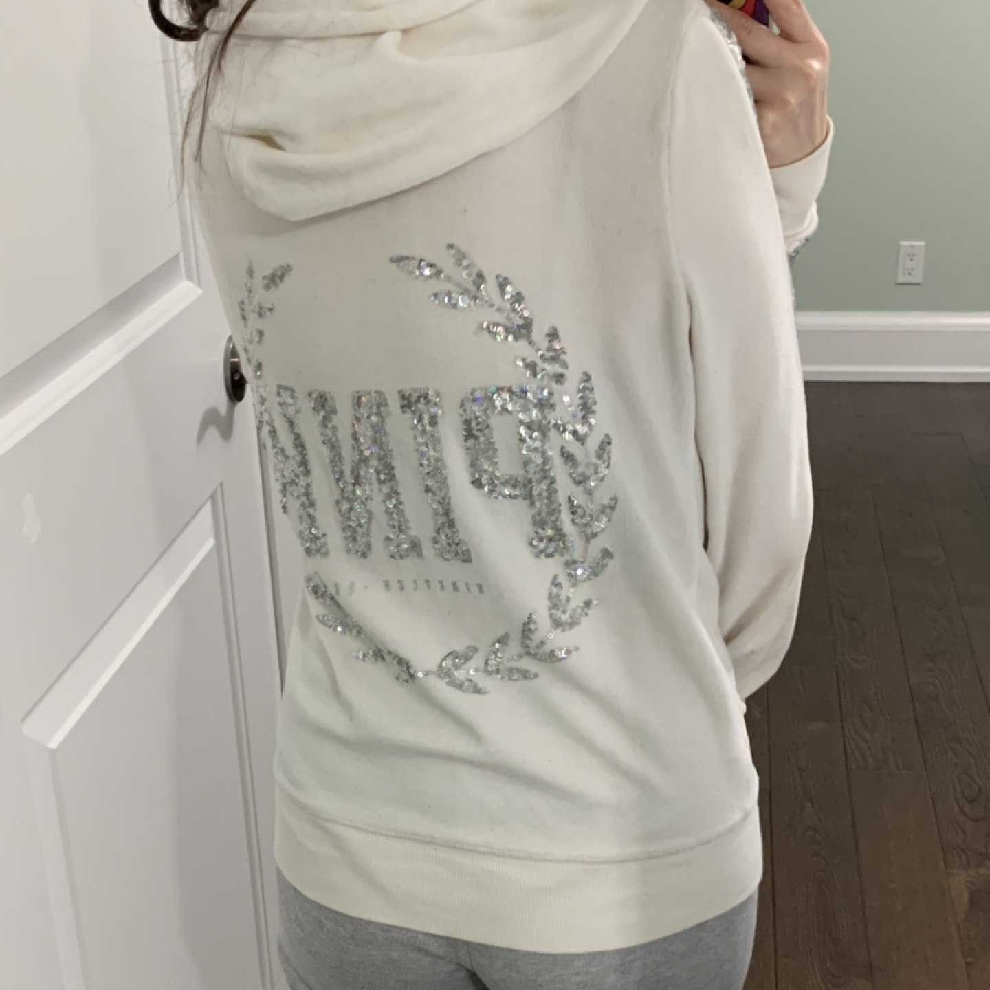 VS Pink Sequin Velour Zip Up Hoodie - photo 2