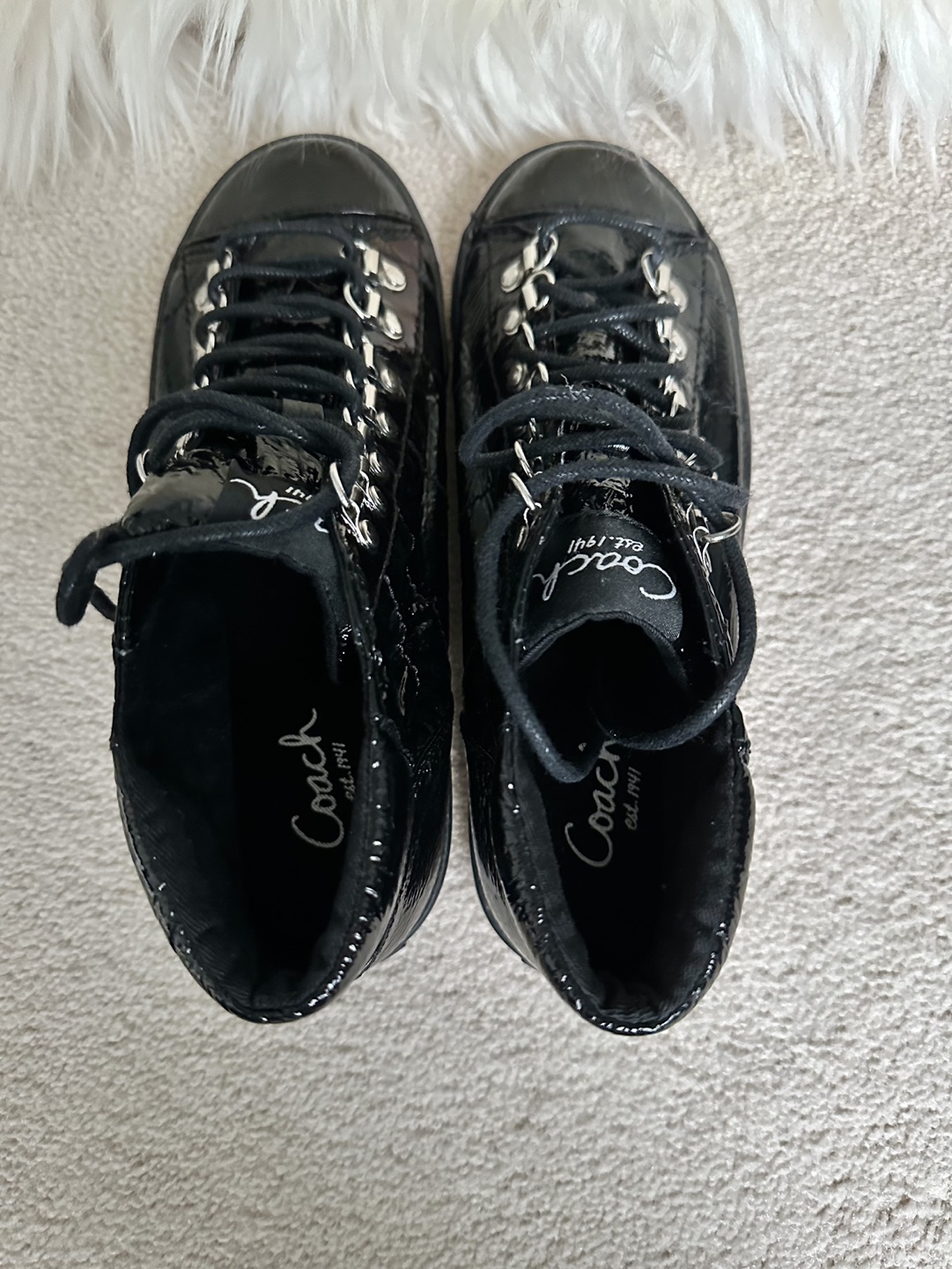 ❤️ Coach Black Laced Up Sneakers - photo 3
