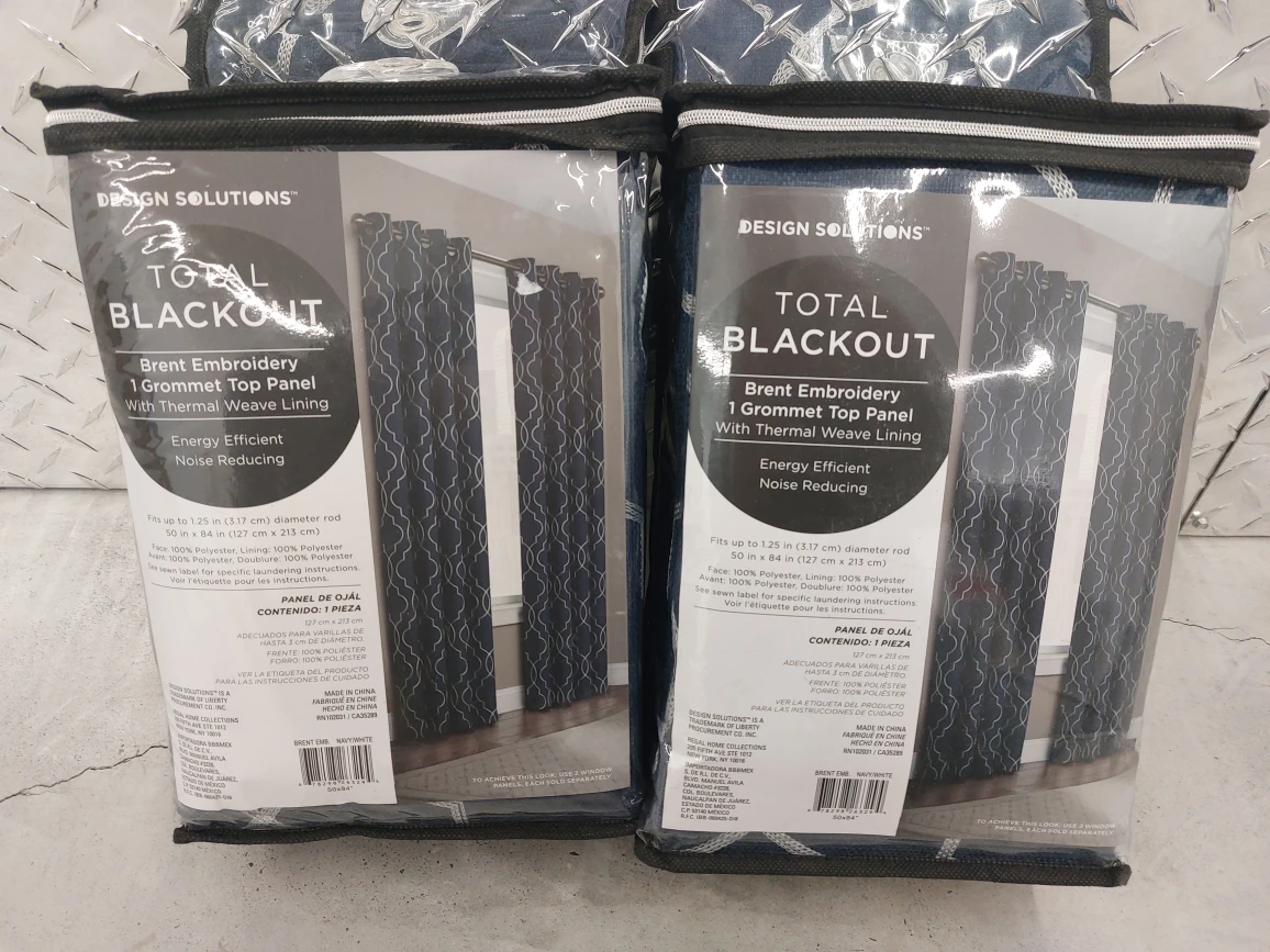 Brent 84-Inch Grommet 100% Blackout Curtain in Navy (Single) image indicator(6)