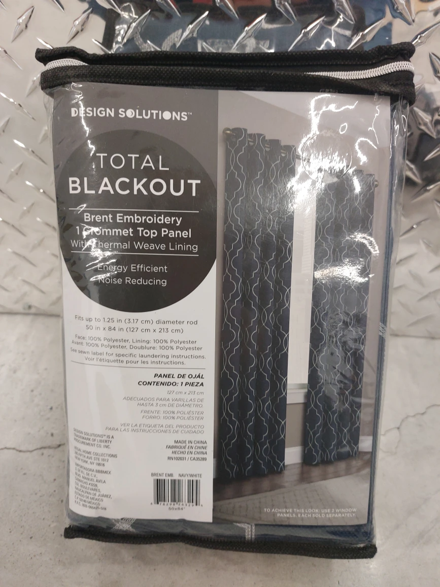 Brent 84-Inch Grommet 100% Blackout Curtain in Navy (Single) image indicator(5)