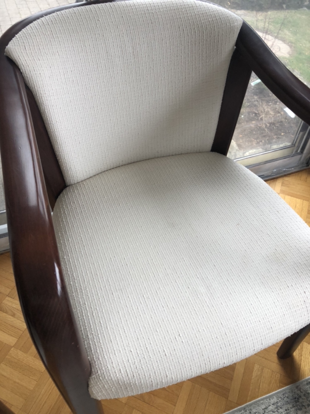 Two wood framed chairs - reupholstery needed - photo 4