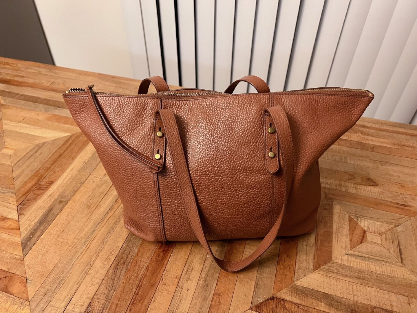 Fossil Leather Tote Bag