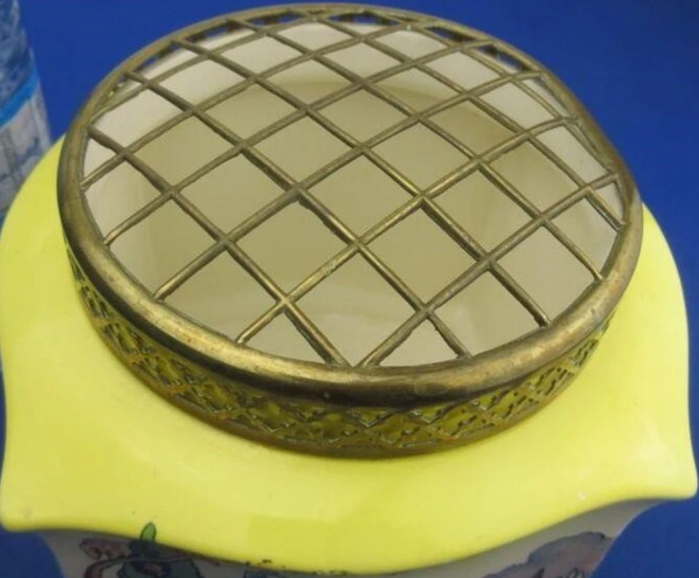 Falcon Ware Flower Frog with Brass Top, Made in England image indicator(4)