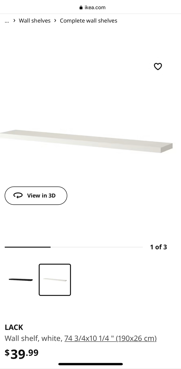 IKEA lack floating shelf thumbnail