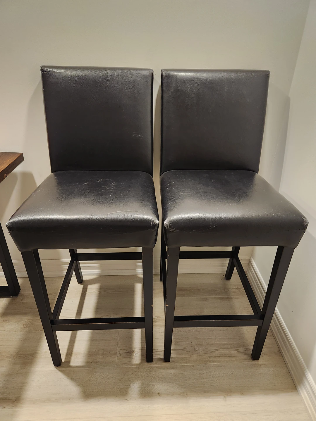 Pair of Leather Bar Stools thumbnail