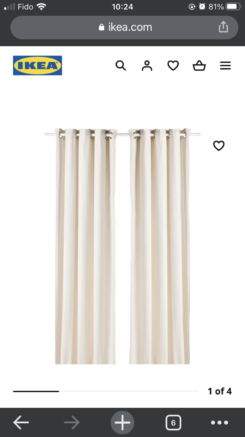 2 pairs Curtains with rod