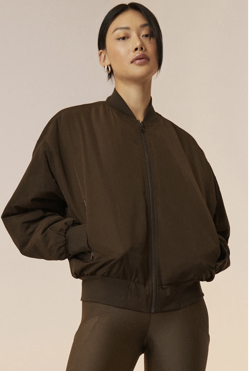 Alo Yoga Faux Fur Urbanite Bomber - Espresso/Ivory thumbnail