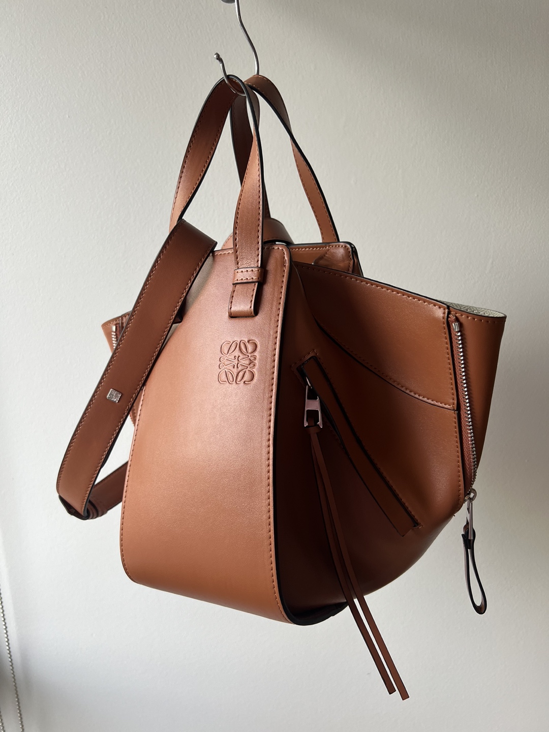 Tan leather purse