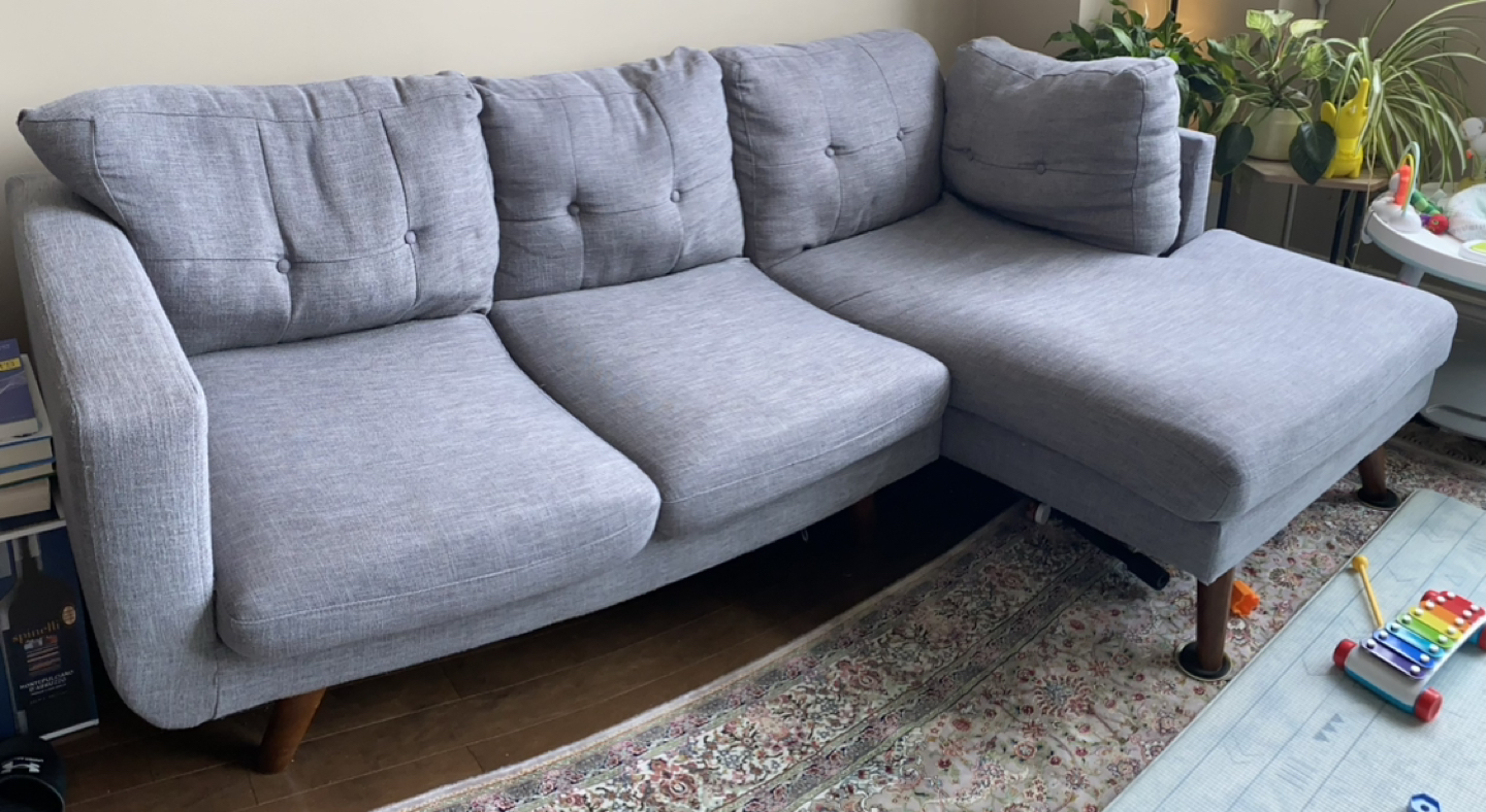 Grey left facing sofa