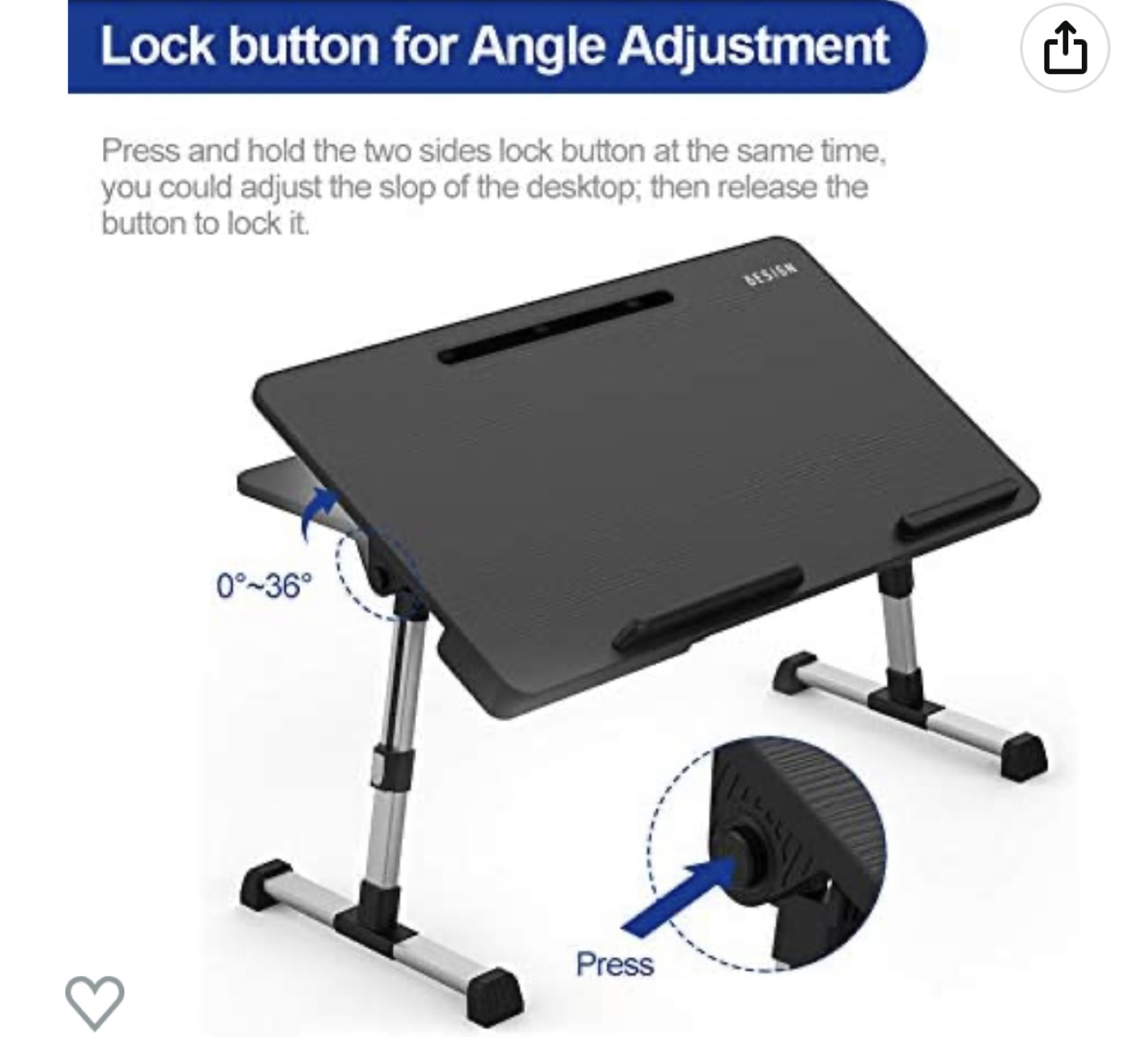 Foldable table / laptop stand - photo 5