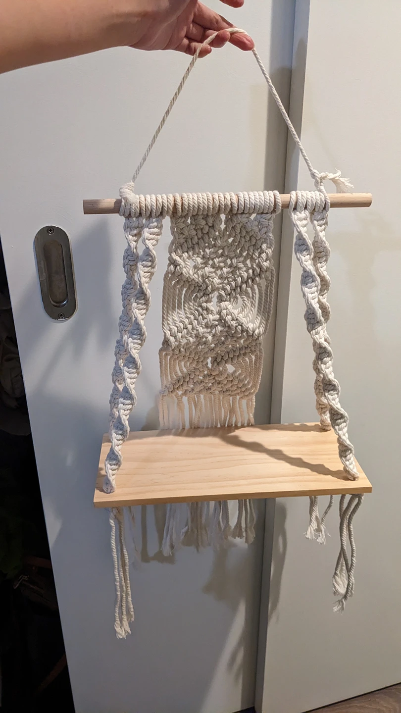 Macrame Boho Woven Wall Hanging Decor Shelf