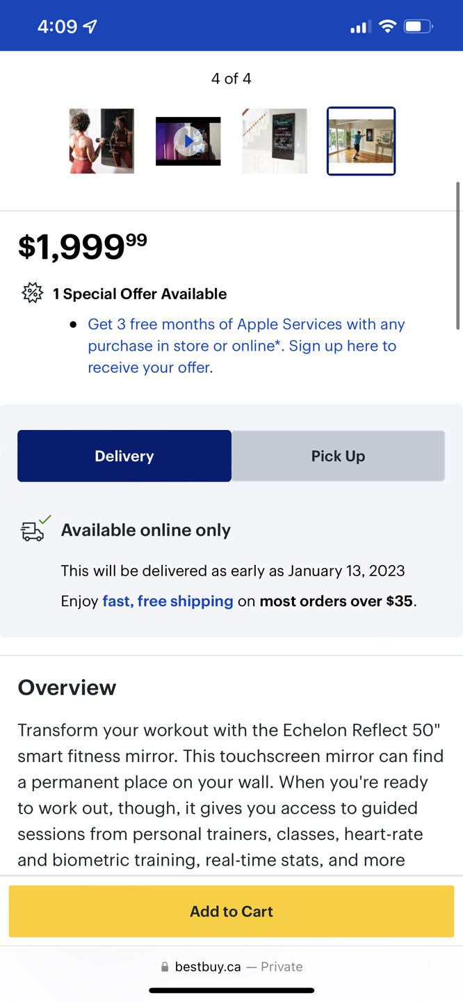 Echelon Reflect Touch 50” Smart Workout Mirror + TV stand image indicator(5)