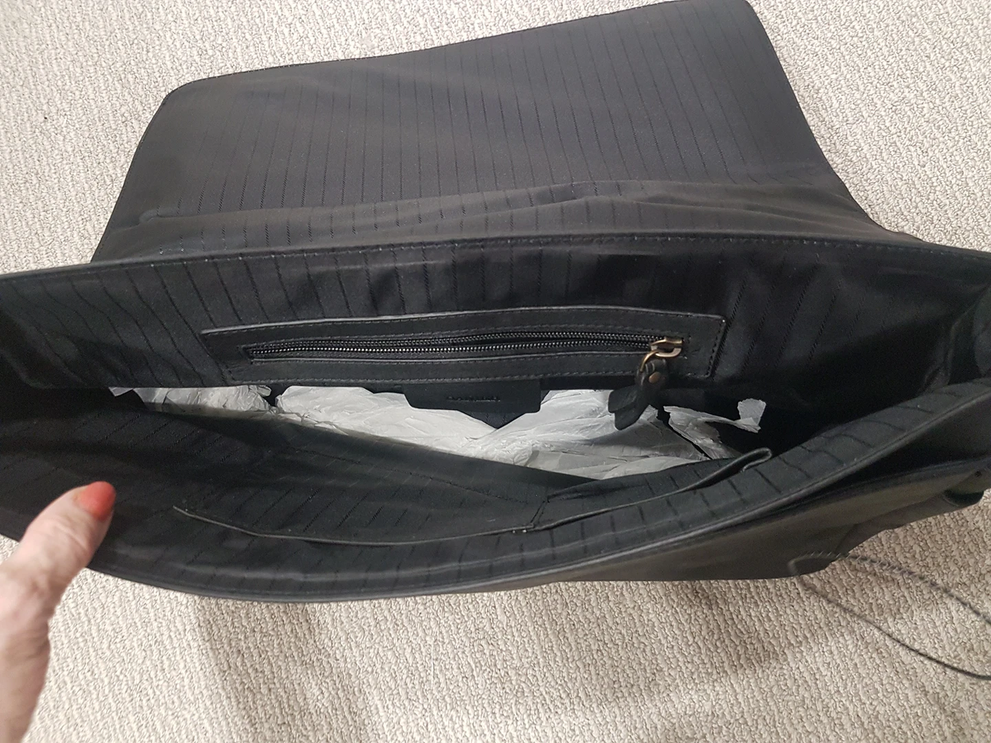 New Genuine Leather shoulder strap briefcase image indicator(5)