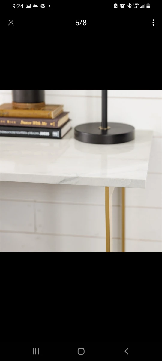 Walker Edison 42 Modern Faux Marble New Computer Desk - White image indicator(5)