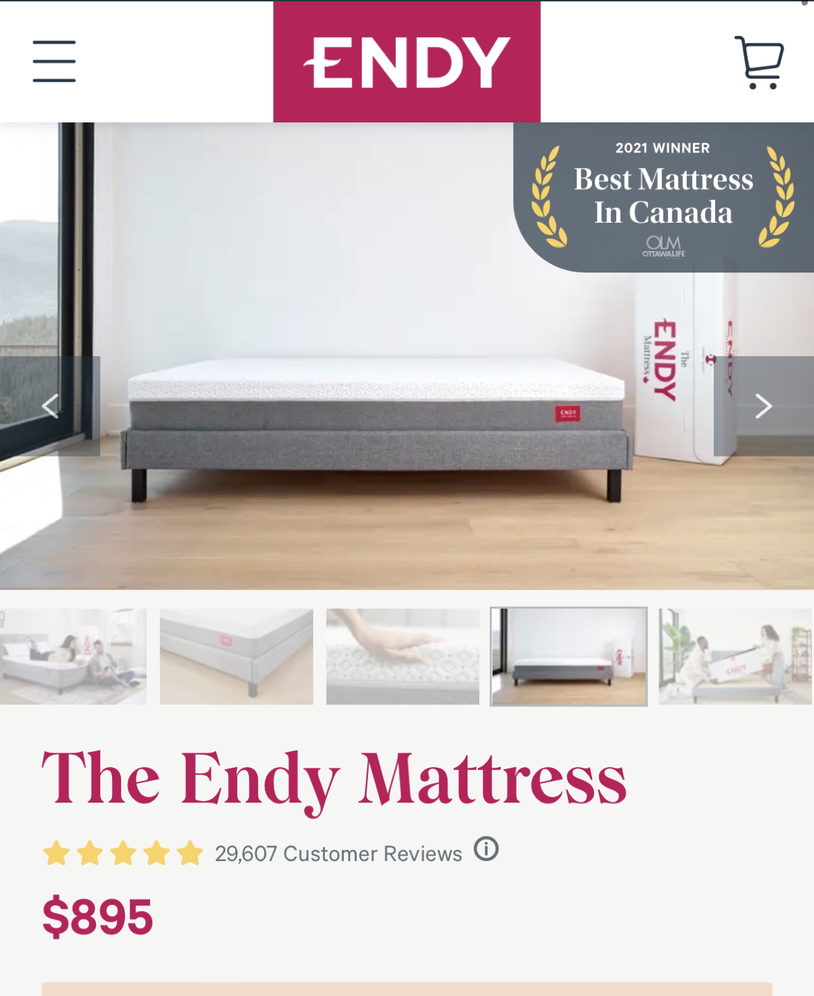 Queen size endy mattress