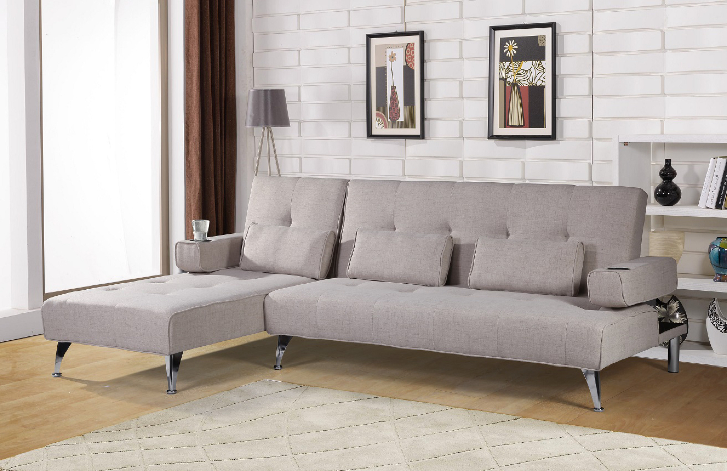 Grey sofa bed (sectional)