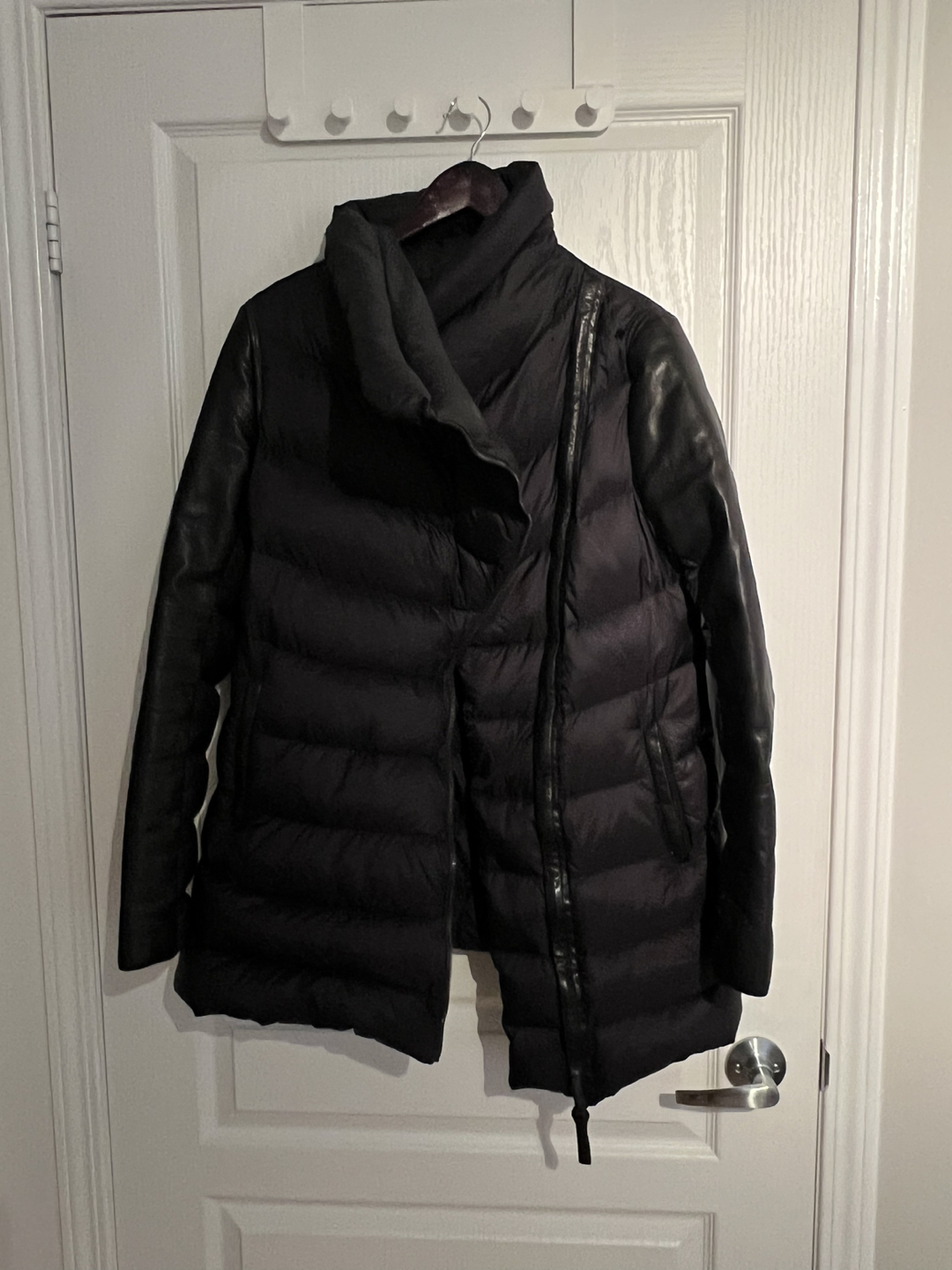 Mackage convertible down jacket with leather trim