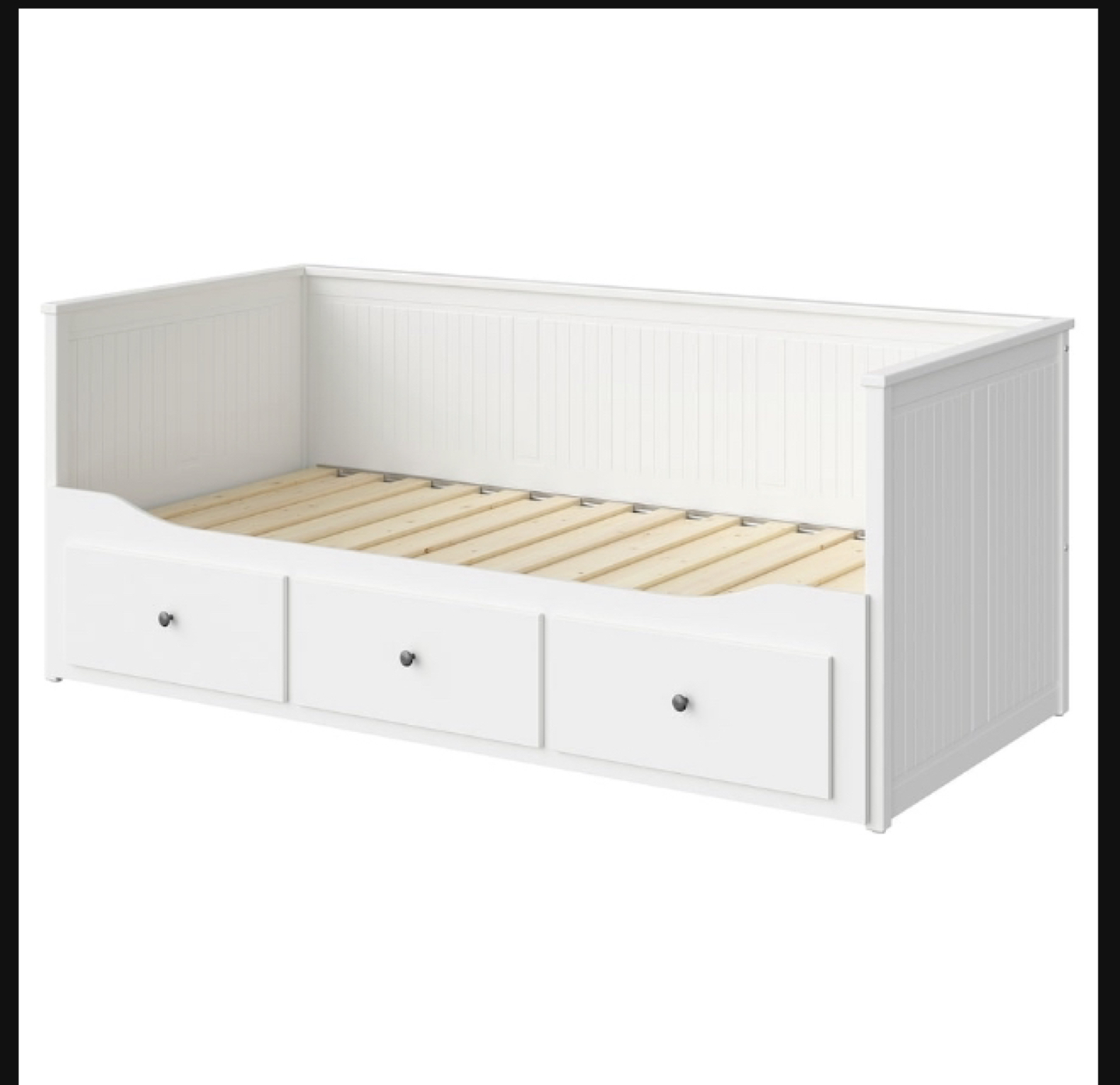 Ikea day bed with 3 drawers - white thumbnail