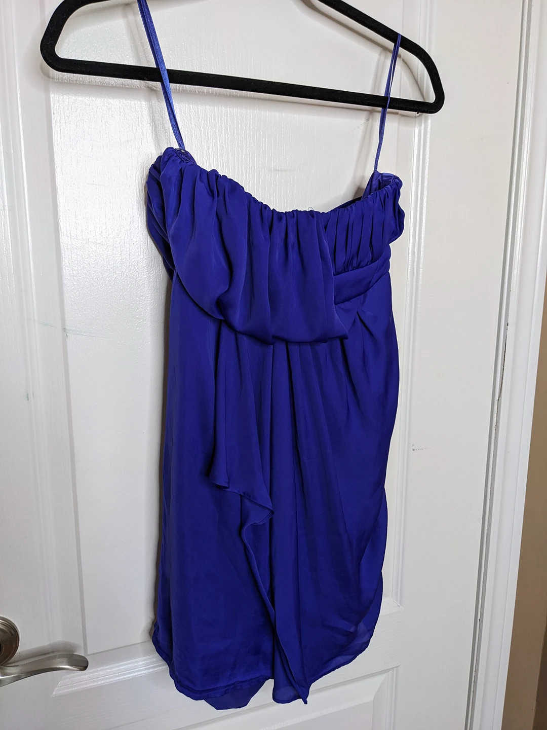 Strapless dark blue/purple curtain style dress - photo 2