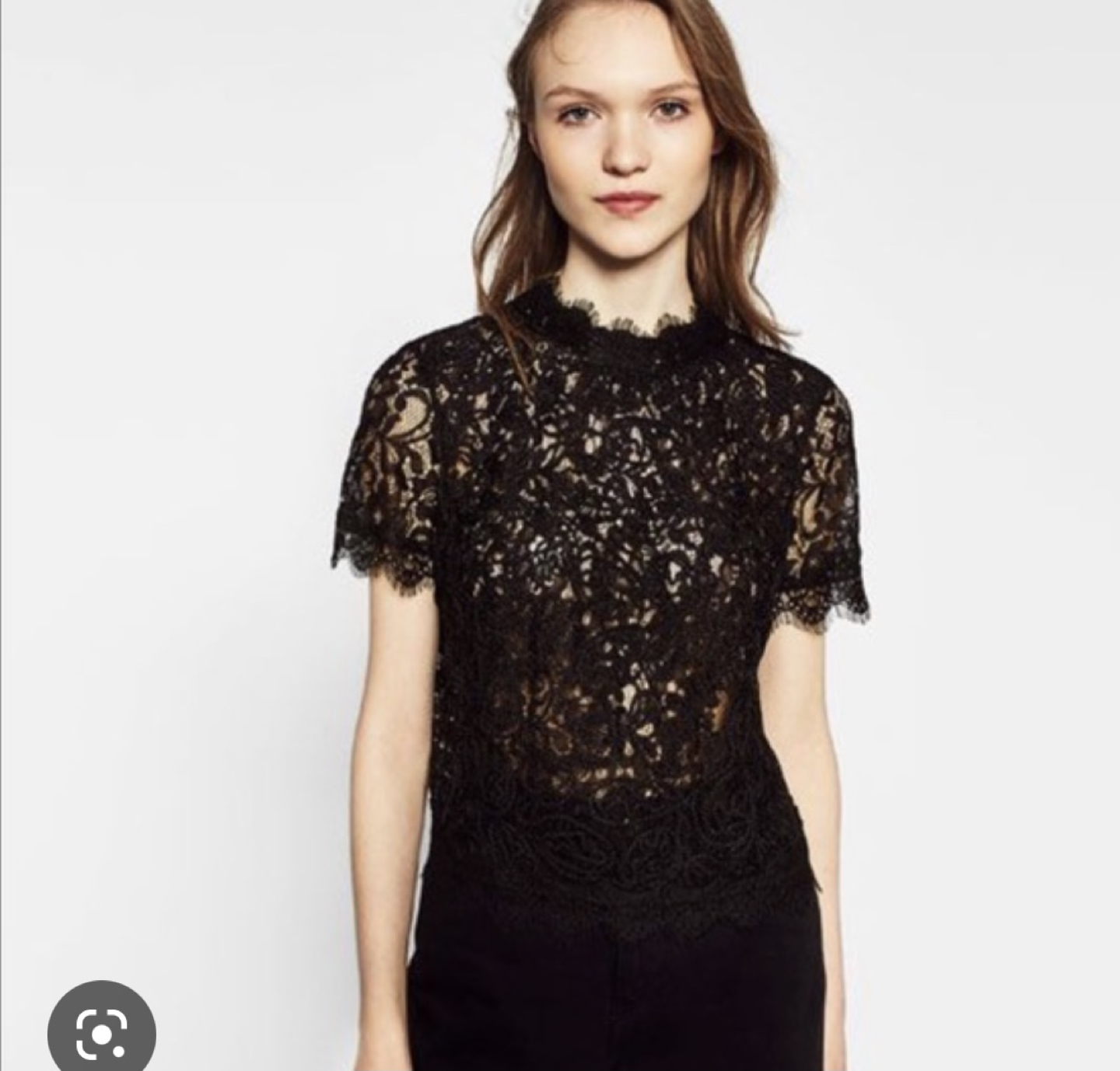 Zara black lace blouse image indicator(2)