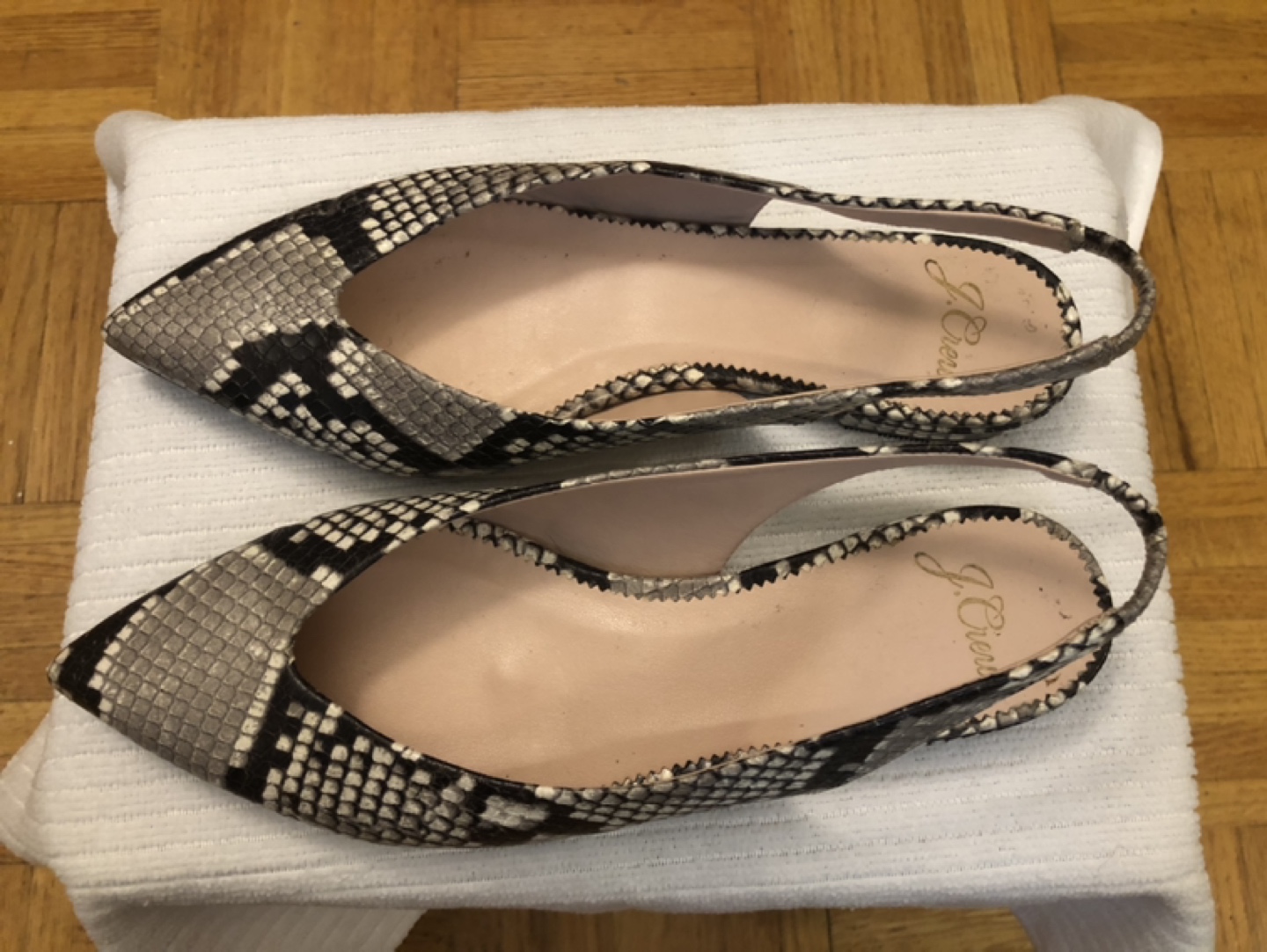 J-CREW Snake Plant Leather Shoes Size 5.5M - photo 2