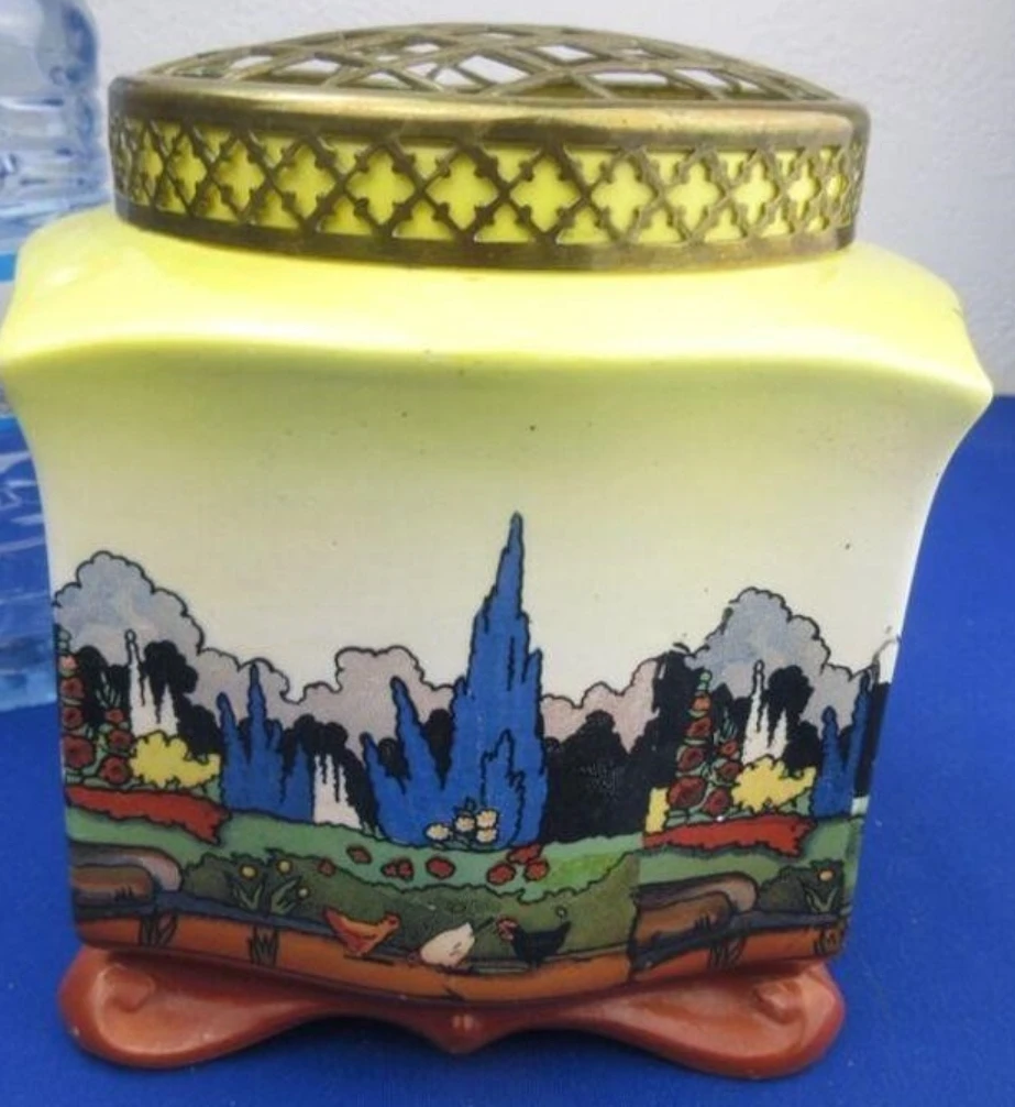 Falcon Ware Flower Frog with Brass Top, Made in England image indicator(5)