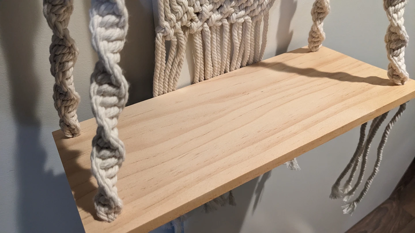 Macrame Boho Woven Wall Hanging Decor Shelf - photo 3