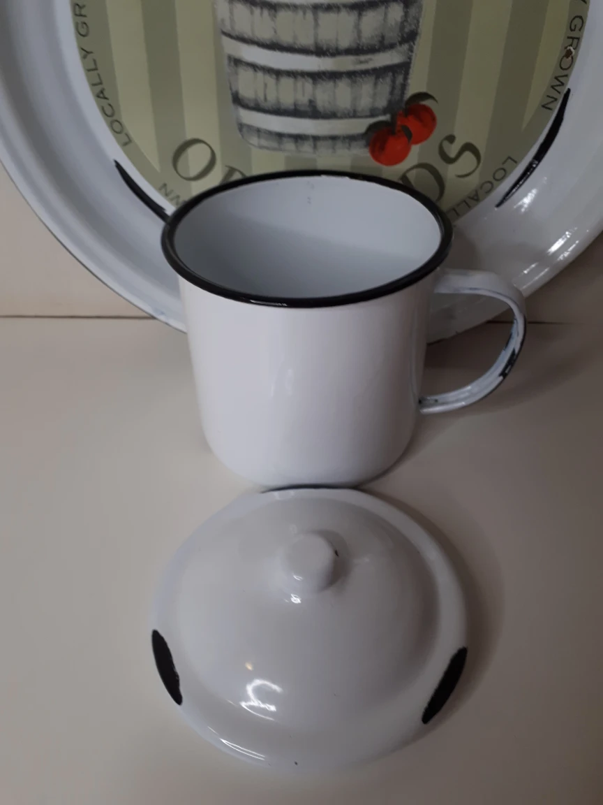 Metal Rustic Plate w/Covered Mug - photo 4