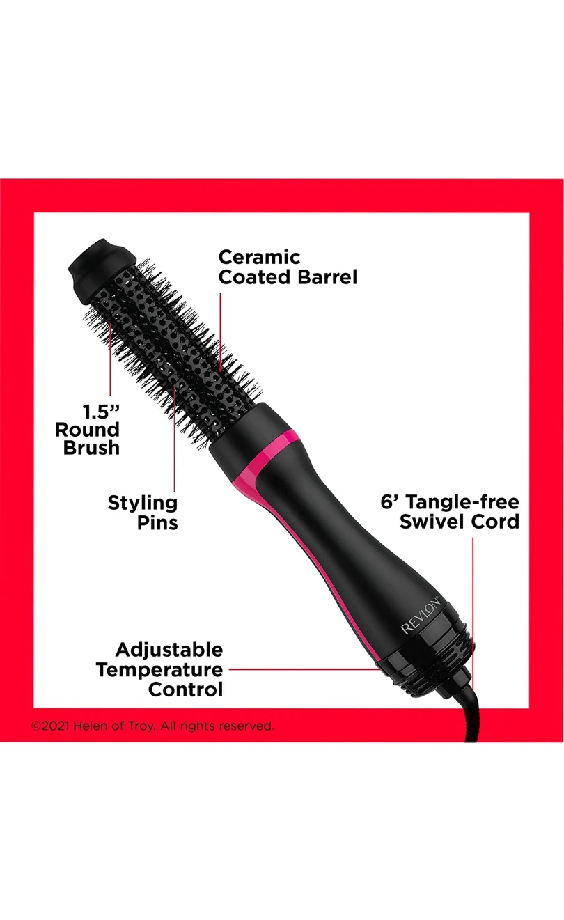 Revlon One Step Root Booster Round Brush Dryer and Hair Styler, - photo 2