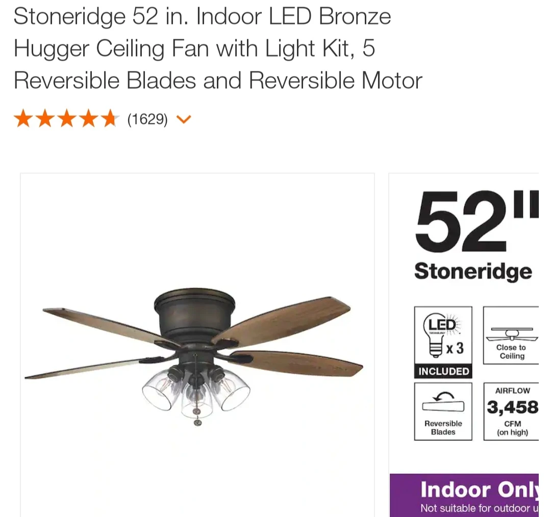 Hampton Bay
Stoneridge 52 in. Indoor LED Bronze Hugger thumbnail