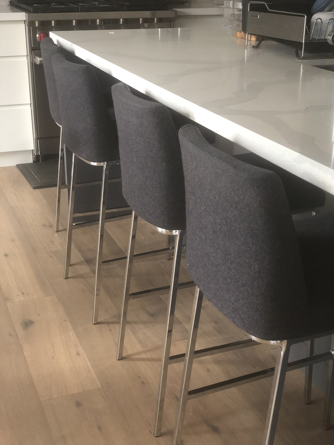 Set of Gray counter height bar stools - photo 4