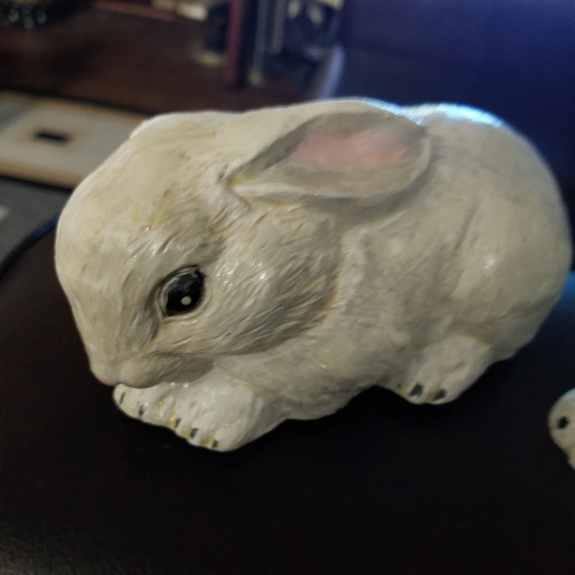 2 cute garden figurine toy rabbit bunny and cat kitten - photo 3