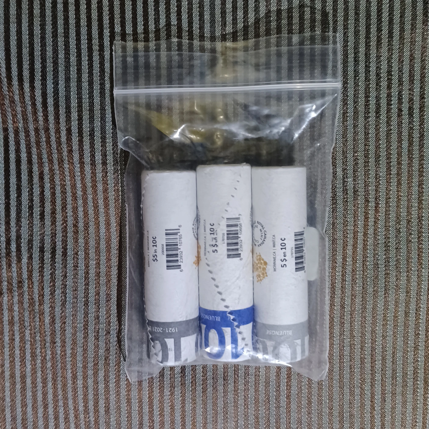 2021 bluenose Commemorative dimes 3 rolls mint and sealed thumbnail