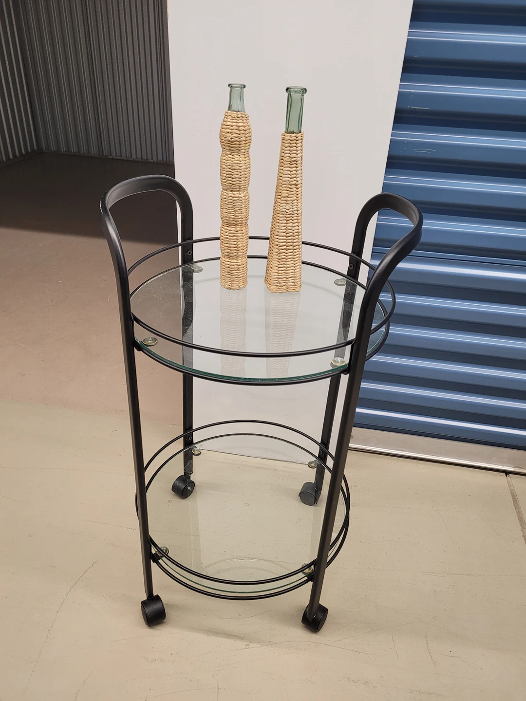 Glass and Metal Rolling Bar Cart thumbnail