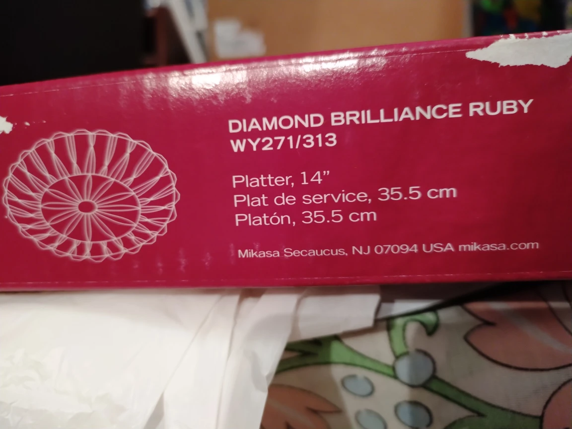 Mikasa diamond brilliance ruby platter - photo 2