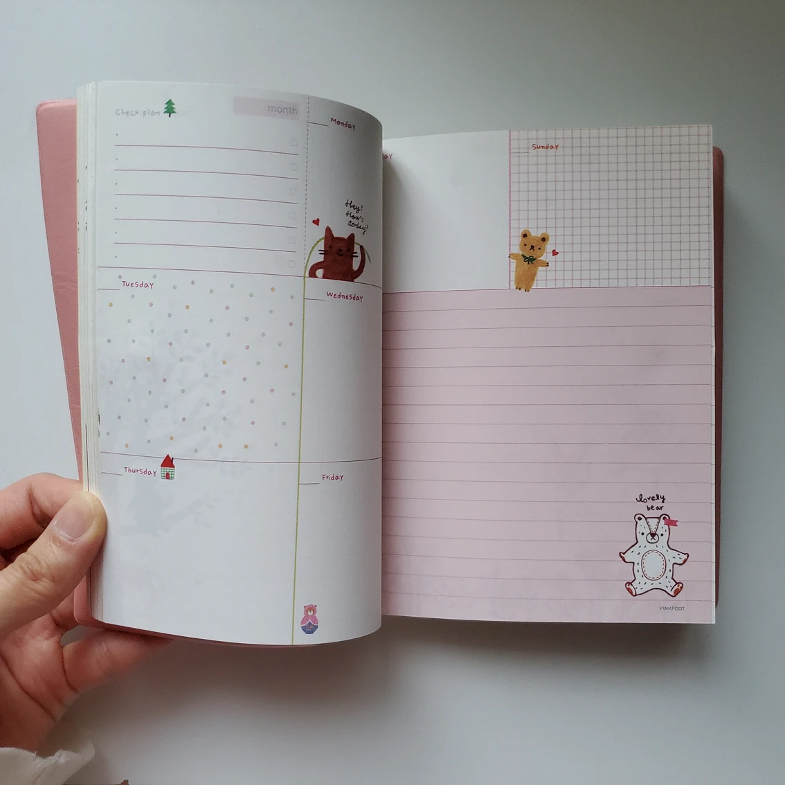 Brand new Pink faux leather mini kawaii planner notebook - photo 3