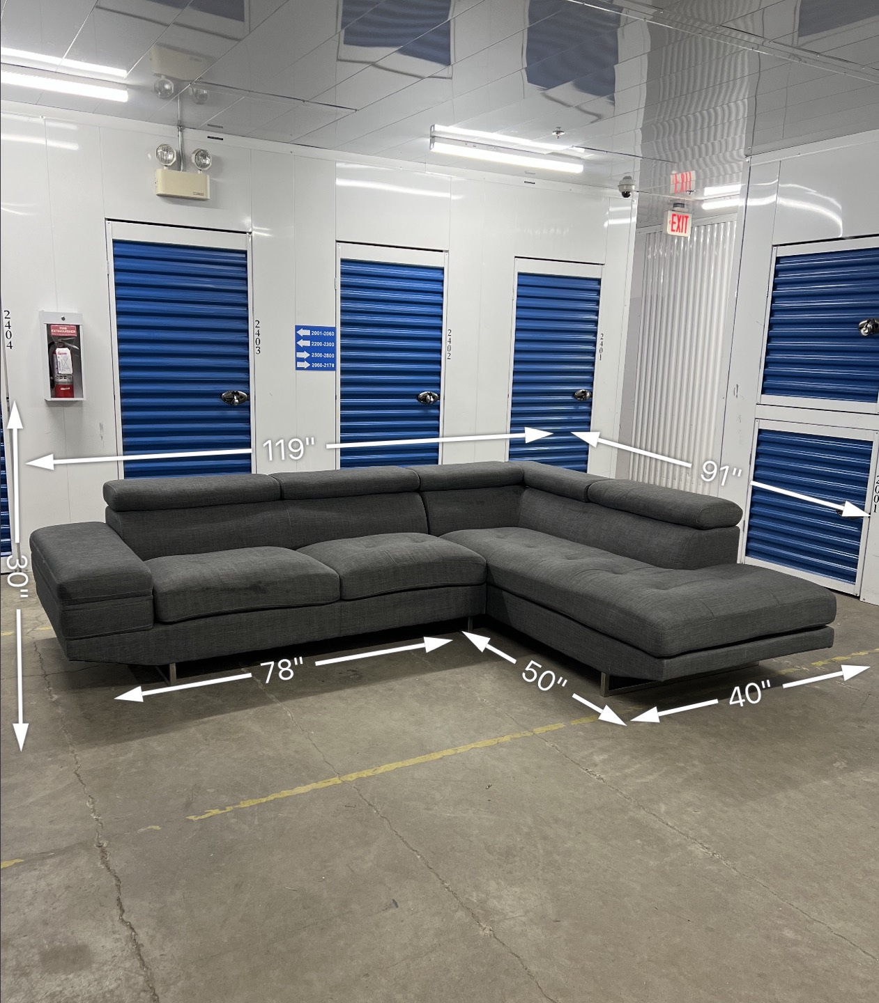 Modern Grey Sectional Couch / Sofa - FREE DELIVERY!! - photo 2