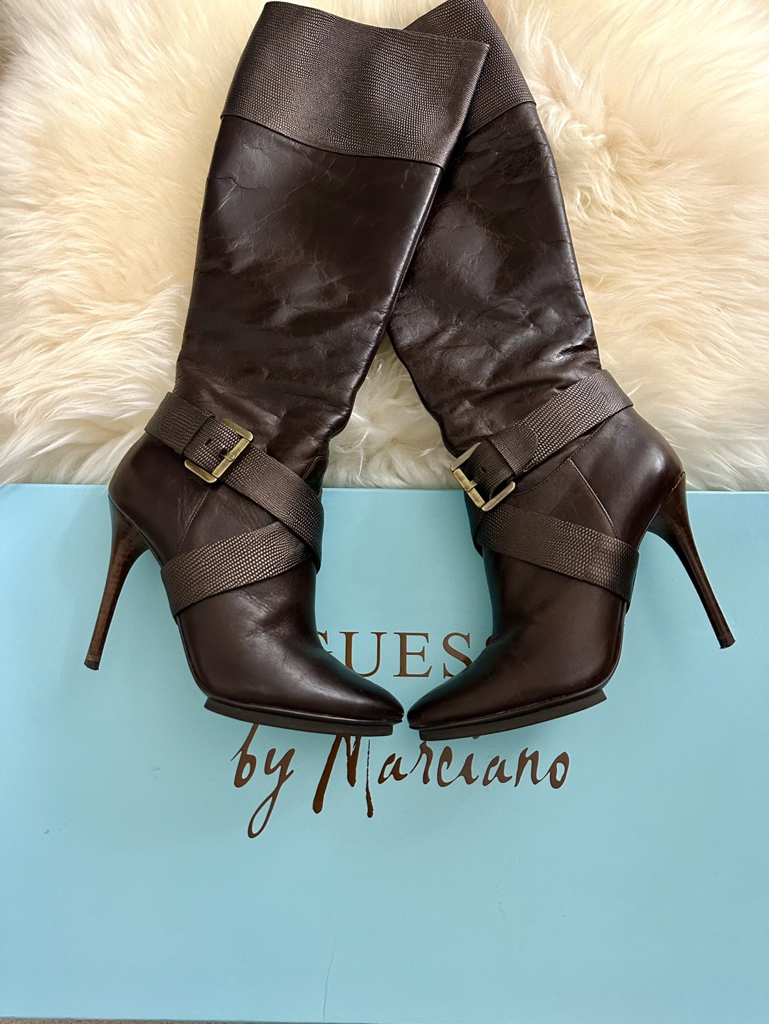 Guess By Marciano Knee High Leather Boots