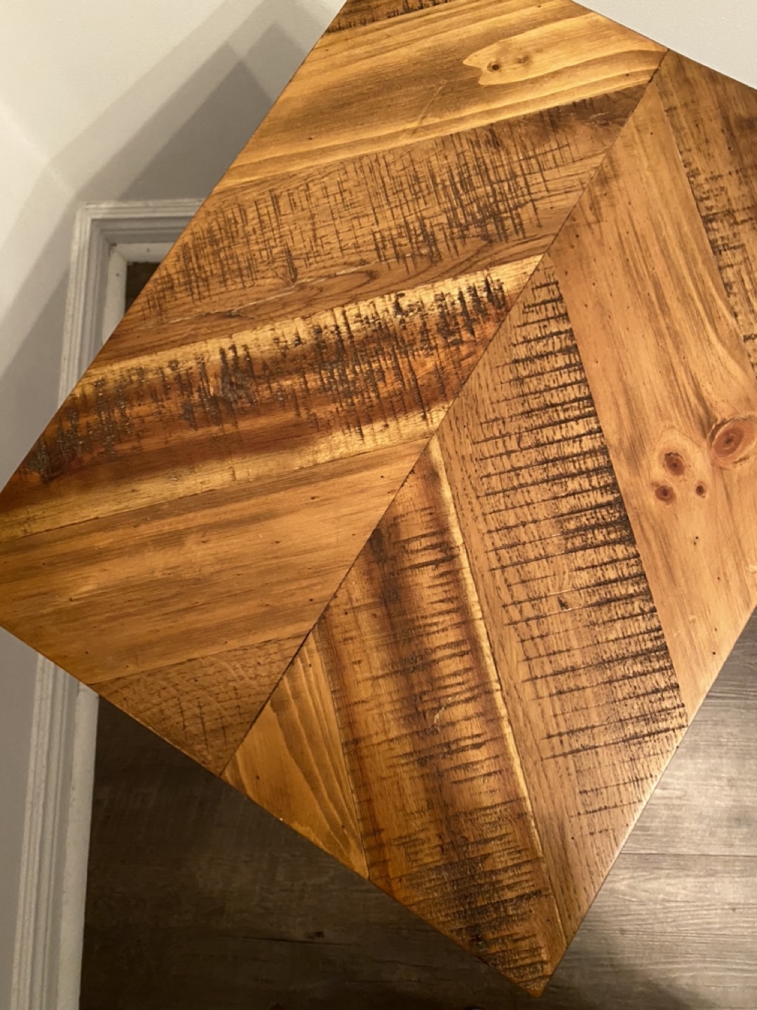 Structube Accent Table “SIGRID” in Gold with Wooden Top image indicator(2)